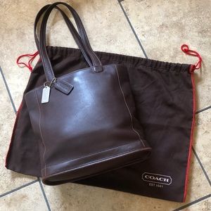 Vintage Coach - all leather bucket tote